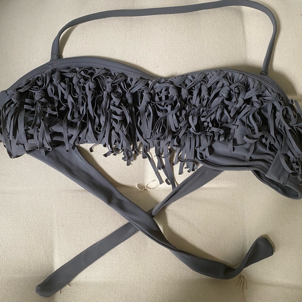 Convertible fringe bandeau top